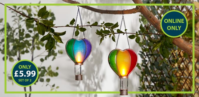 shops garden firefly heart shaped air balloon hanging solar lights