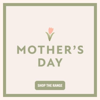 Mother’s Day gifts banner with floral design and Shop the Range button