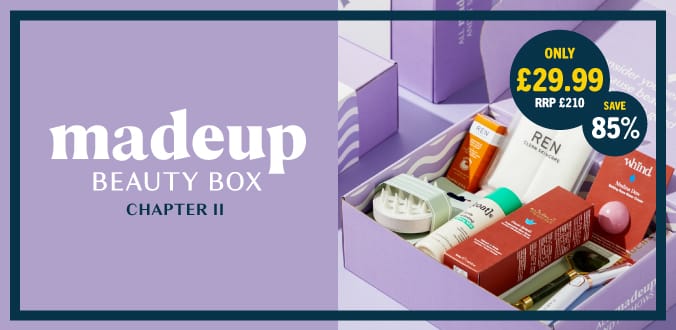 Made Up Beauty Box Chapter II featuring premium skincare and makeup products, available at Home Bargains for £29.99, saving 85 percent off RRP.