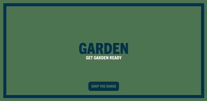 Home Bargains Garden Range – Get Garden Ready promotional banner linking to outdoor furniture, garden tools, plants, patio accessories and seasonal gardening essentials.