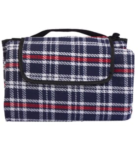 Lakescape Check Deluxe Picnic Blanket - Navy