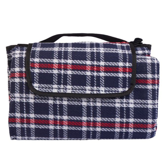 Lakescape Check Deluxe Picnic Blanket - Navy