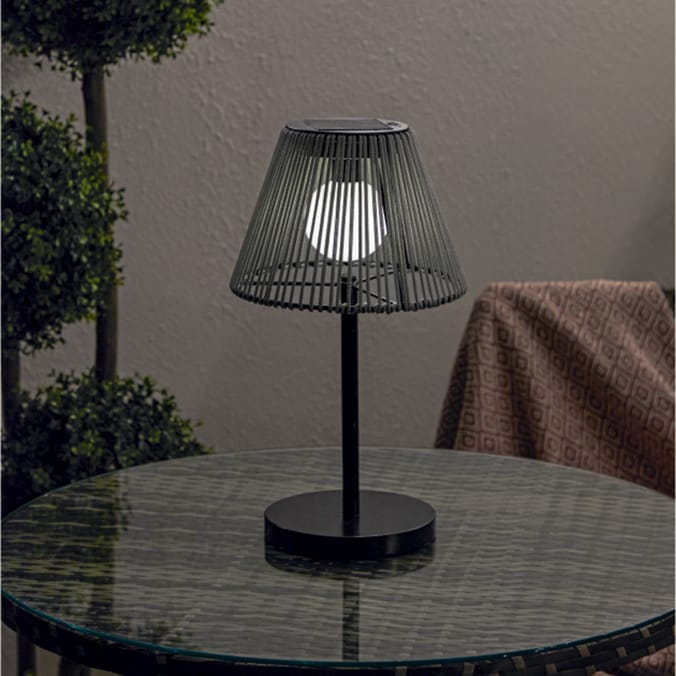 Firefly Grey Cord Solar Table Lamp