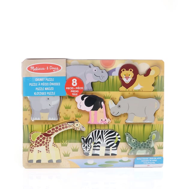 Melissa Doug Chunky Puzzle Safari Friends Home Bargains