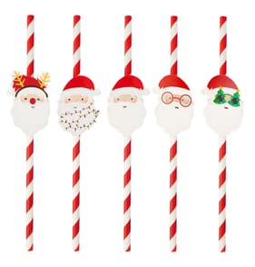 Sleigh Bells Paper Straws 20 Pack