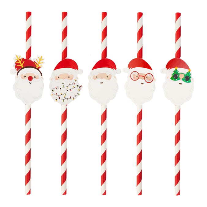 Sleigh Bells Paper Straws 20 Pack