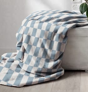 Check Fleece Throw - Blue