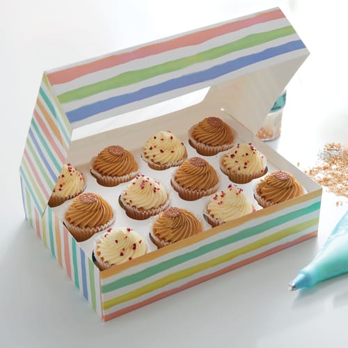 Bakepacker Cupcake-Boxen Mit Fenster – 12 Stück, Rosa, 33x25,4x8,9 Cm – Praktische Aufbewahrung Für Muffins & Gebäck