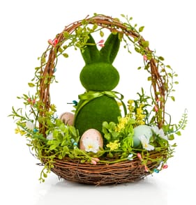 Happy Easter Easter Bunny In Basket - Green