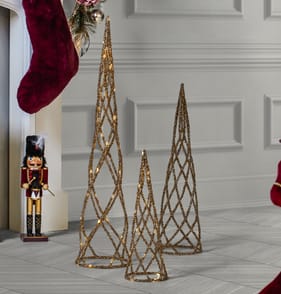 Elegance LED Trees 3 Pack - Gold