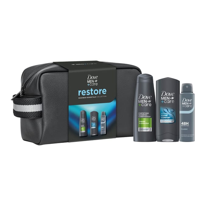 Dove Men+Care Washbag Essentials Gift Set 3 Piece - Restore