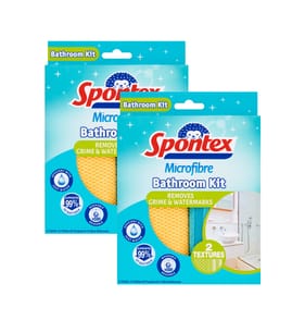 Spontex Microfibre Bathroom Kit x2