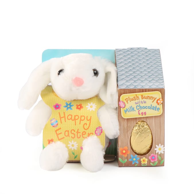 Hoppy Easter Plush Bunny With Milk Chocolate Egg