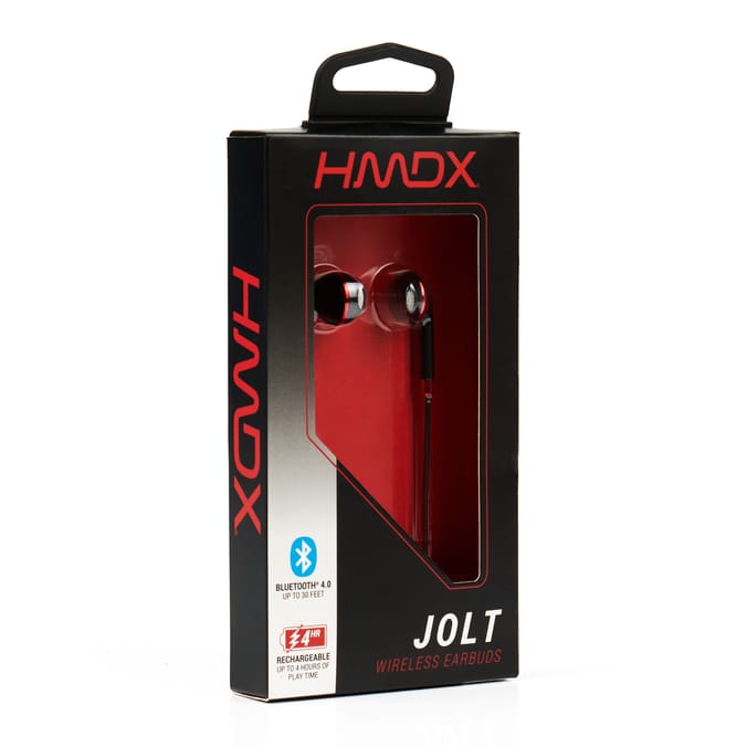 HMDX Jolt Wireless Earbuds with Mic - Black