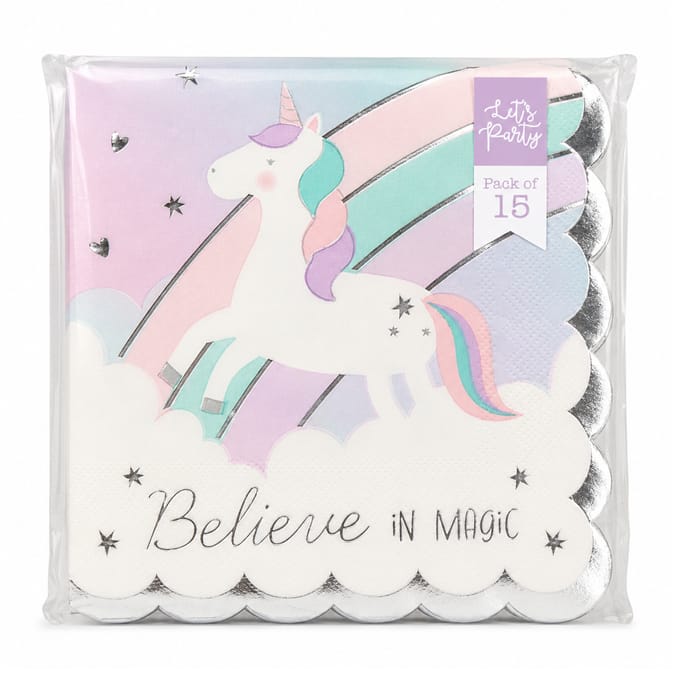 Let's Party Unicorn Napkins 15 Pack