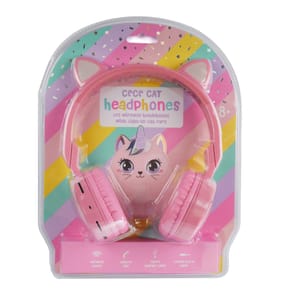 Cece Cat LED Light-UP Wireless Headphones - Pink