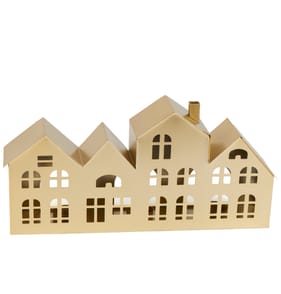 Winter Luxe Gold House Tealight Holder Decoration