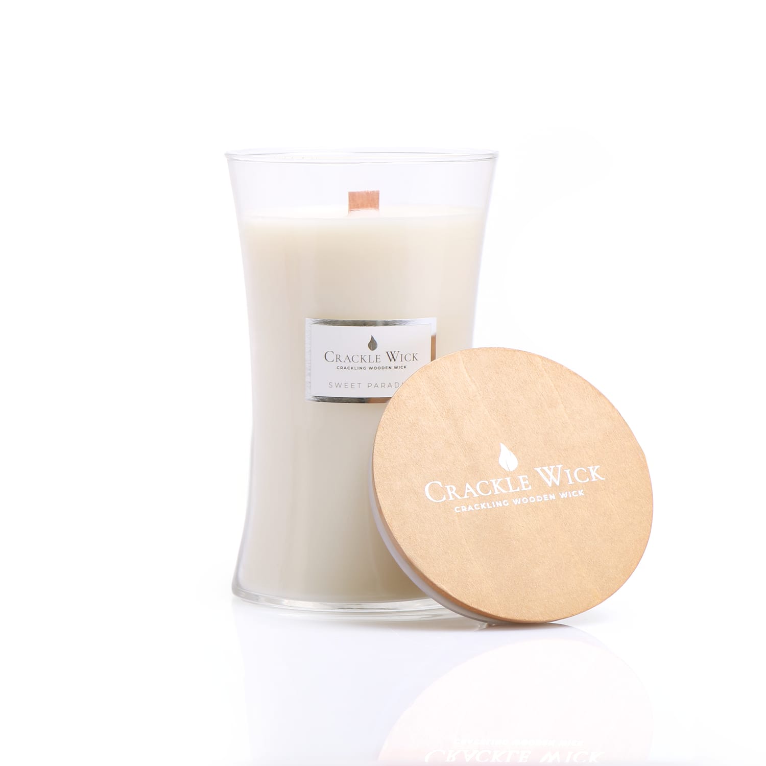 Crackle Wick Tall Hourglass Crackling Wooden Wick Scented Candle