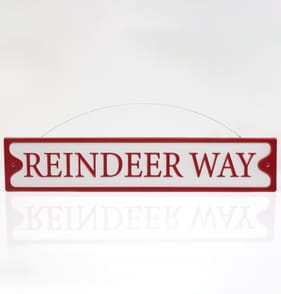 Sleigh Bells Metal Hanging Plaque - Reindeer Way