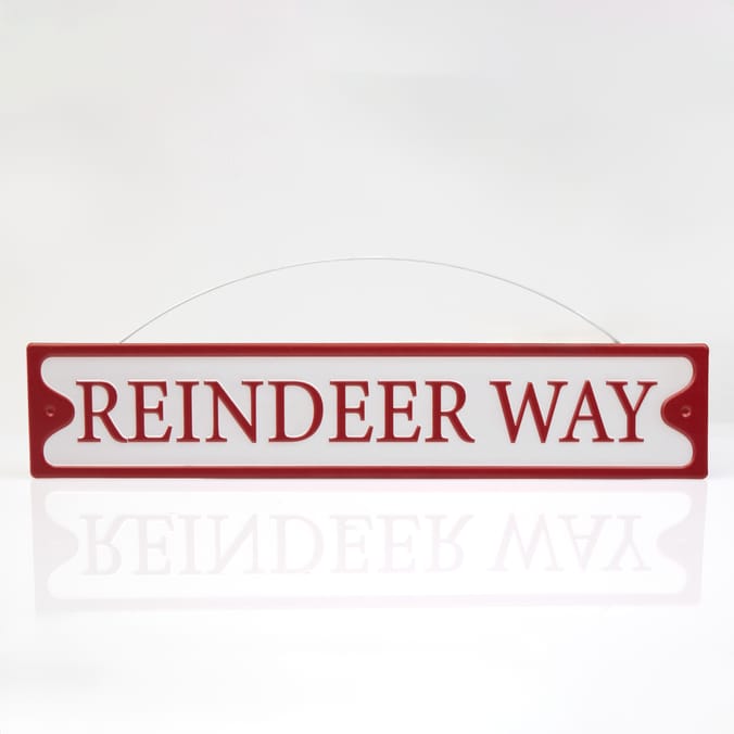 Sleigh Bells Metal Hanging Plaque - Reindeer Way