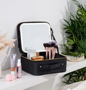 Portable Cosmetic Case with LED Mirror