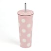 Tumbler Cup With Straw - Pink Polka Dot
