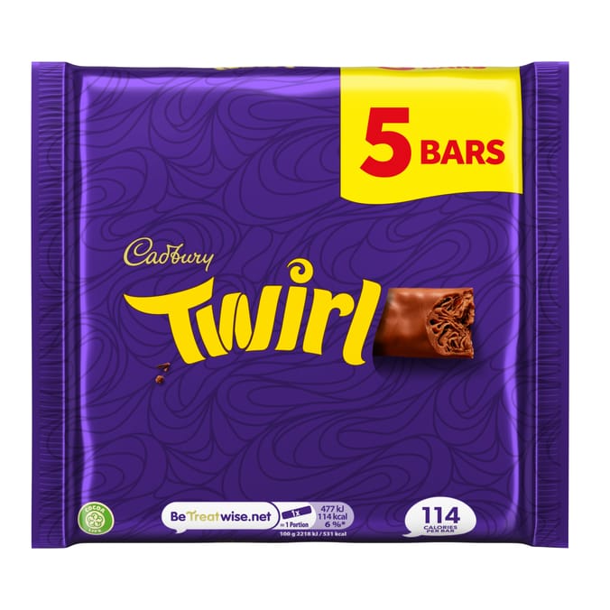 Cadbury Twirl Milk Chocolate 5 Pack Multipack 107.5 g