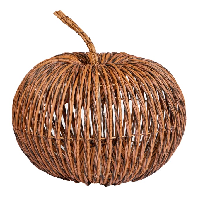 The Lifestyle Edit Harvest Rattan Light Up Pumpkin