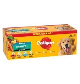 Pedigree Vitality+ Adult Wet Dog Food Selection in Gravy 40 x 85g