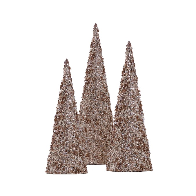 Festive Feeling Set of 3 Beaded Trees