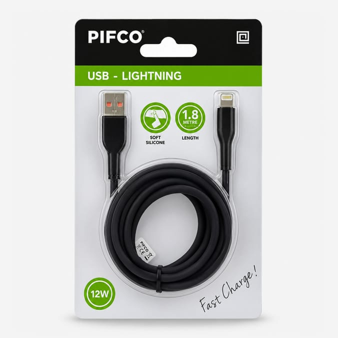 Pifco Fast Charge Cable 1.8m - USB - Lightning