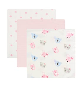 Pure Baby Muslin Cloth 3 Pack - Pink