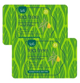 Spa Tea Tree And Peppermint Oil Facial Wipes 25s