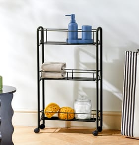 Metal Slim Line Trolly - Black