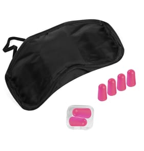 TravelShop Eye Mask & Ear Plugs - Pink