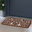 Festive Feeling PVC Coir Door Mat - Gingerbread House