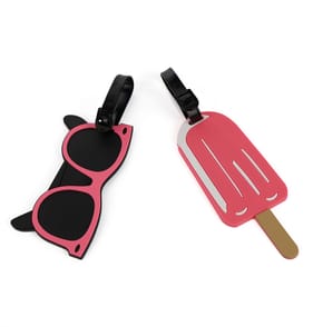 Travel Luggage Tags 2 Pack - Ice Lolly & Sunglasses