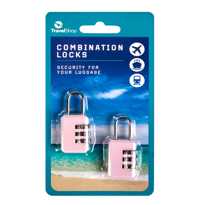 TravelShop Combination Locks 2 Pack - Pink