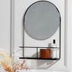 Home Collections Black Metal Wall Mirror & Shelf 