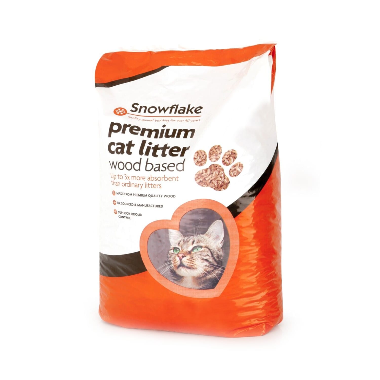 Snowflake Premium Wood Based Cat Litter 15l Home Bargains