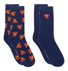 Mens Superman Socks 2 Pack- Size 7-11