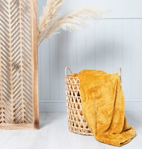 Home Collections Ultra Soft Throw - Mustard