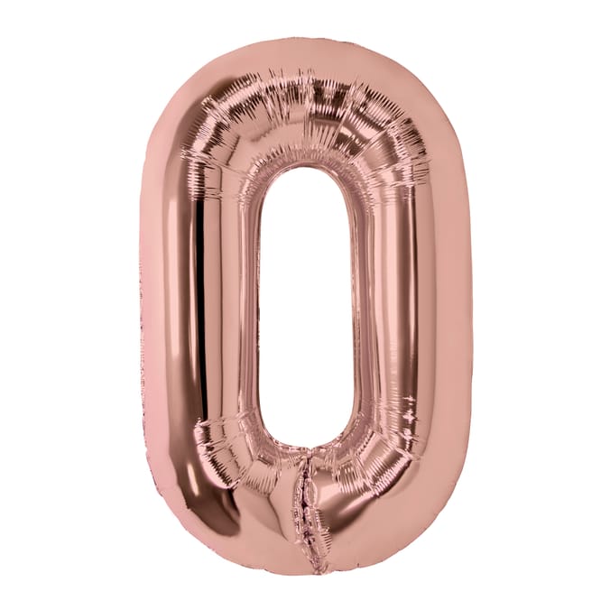 Lets Party Rose Gold Foil 0 Balloon
