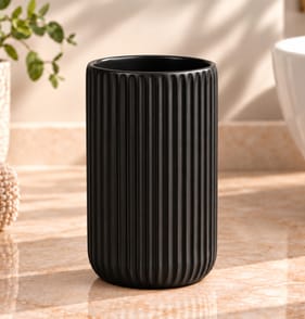 Ribbed Ceramic Tumbler - Black