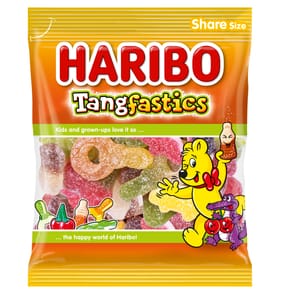 Haribo Tangfastics Fruit & Cola Flavour Fizzy Jelly Sweets Sharing Bag 175g
