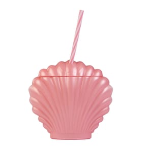 Shell Tumbler With Straw - Pink