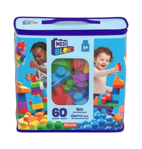 Mega Bloks Big Building Bag 60 Pieces - Blue