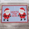 Festive Feeling Washable Door Mat - Santa Stop Here