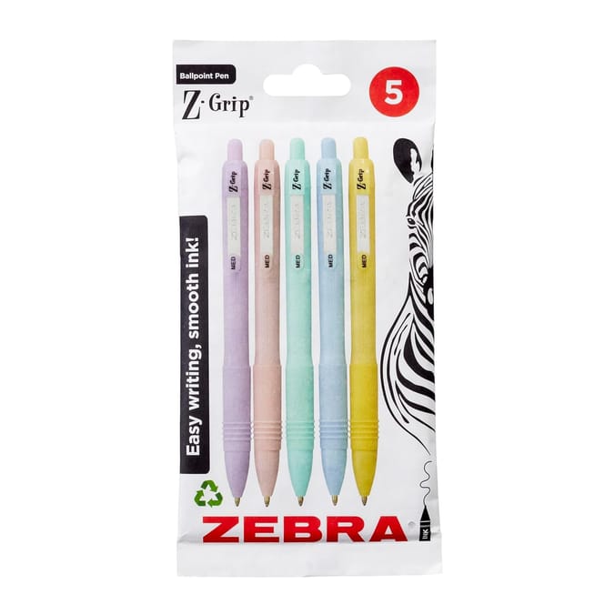 Zebra Pen Z-GRIP Smooth Ballpoint Pens Black Ink 5 Pack