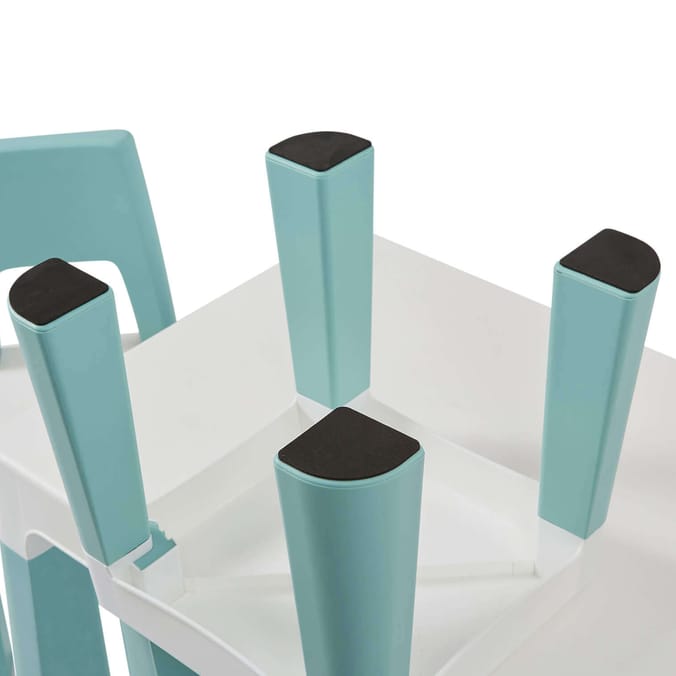 Liberty House Toys Kids Height Adjustable Table and Two Chairs Set - White & Green